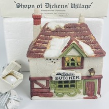 Dept 56 Abel Beesley Butcher Shop Original Dickens Village 1984 W/ Light VTG NIB - £26.41 GBP