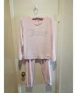 Juicy Couture Velour Tracksuit Soft Pink Pants &amp; Long Sleeve Top Size M ... - $105.24 CAD