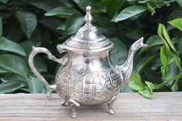 Vintage ESSABAR HAMID Arabic Middle Eastern Jerusalem Silver Coffee Teapot - £28.14 GBP
