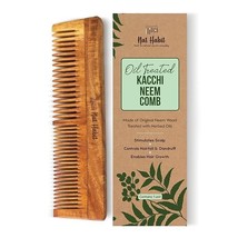 Kacchi Neem Wooden Comb Soaked In 13 Herbs Neem &amp; Sesame Oil For Multi-Action - £27.93 GBP