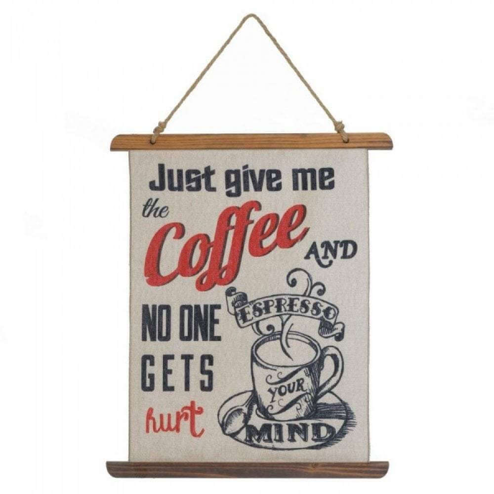 Give Me Coffee Linen Wall Art - £13.54 GBP