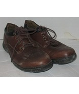 Mens 7.5M Bkeepers Dark Brown Leather Casual Work Shoes Worn-In - $25.75 CAD
