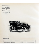 1908 Buick Motor Co Model F Print Catalog Advertisement Automobilia F14G - €26,01 EUR
