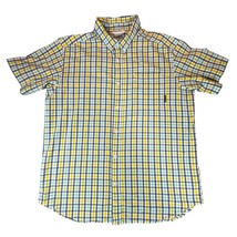 Columbia Shirt Mens Large Yellow Blue Plaid Regular Fit Lightweight Outdoor - $24.99