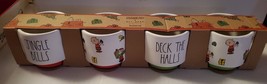 Set 4 CHRISTMAS Rae Dunn Peanuts Snoopy 3 x 3.5” Ramekin Set Snack Bowls Ceramic - £23.48 GBP