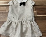 NWOT Janie &amp; Jack Gold Metallic Dress With Black Bow Size 12-18 Months - $18.99