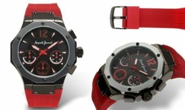 NEW Auguste Jaccard 14039 Men&#39;s Essex Chronograph Series Red Silicone Nice Watch - £25.22 GBP
