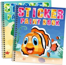 2PCS Sea Animal Crafts for Kids Ages 4 8 Sticker Paint Books Gift Party Create 2 - £23.92 GBP