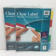 Set 3 Avery Clear 5 Tab Notebook Dividers Label 11406 Index Maker Office - £15.74 GBP