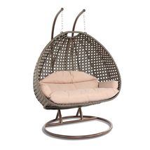 LeisureMod 2 Person Wicker Egg Chair Outdoor Indoor Bedroom Patio Hanging Lounge - $962.37+