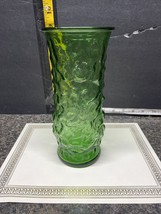 Emerald Green Crinkle Glass Vase Vintage 1960&#39;s E. O. Brody Co. Clevelan... - $15.00