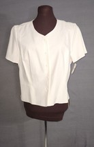 Vintage 90s Talbots White Poplin Peplum Top Cropped Blouse Button Up Size 10 NWT - £20.74 GBP