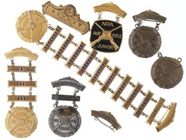 c1950&#39;s Pistol Expert badge NRA Junior Division Medals Air Rifle Jr, etc... - £104.10 GBP