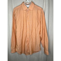 Robert Graham Orange Floral Stripes Flip Cuff Artsy Boho Button Up Shirt XL - $28.00