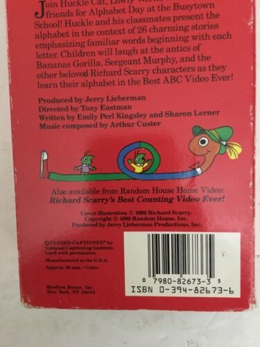 Richard Scarry's Best ABC Video Mai Vhs Film Nastro VCR Richard Scarry 1989 RARO Item image 7