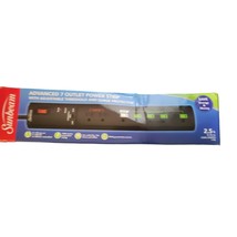 NIB Sunbeam Advanced 7 Outlet Power Strip with Surge Protector Black - £6.32 GBP