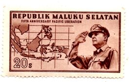  Indonesia 1950 Used Maluku Selatan Douglas MacArthur - Pacific Liberati... - $2.99