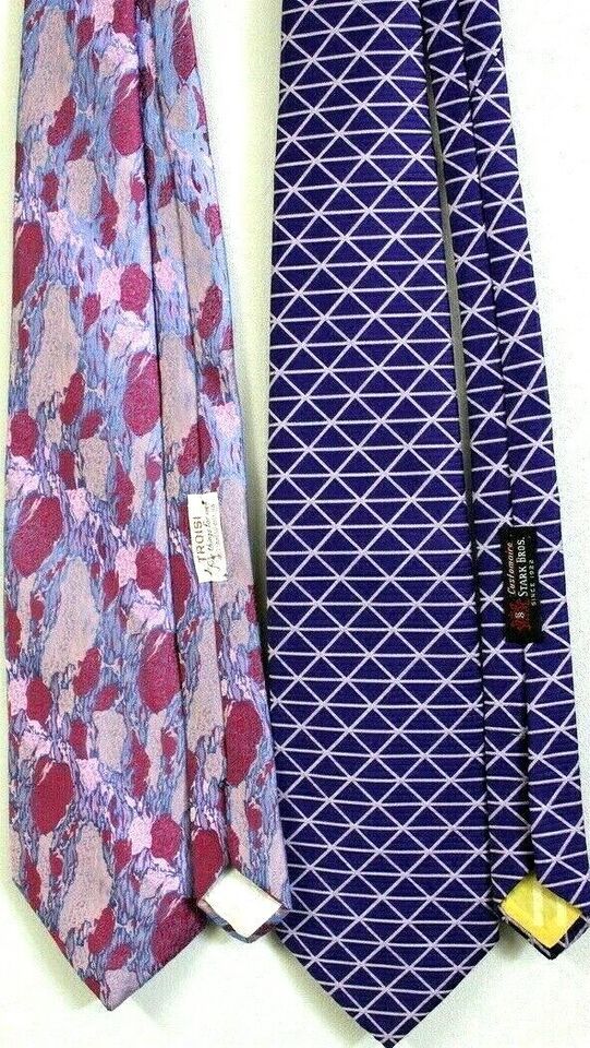 Mens 2 Vintage Tie Lot  4.5 Wide 70s  Don Loper Stark Bros NWOT - $32.83