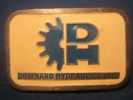 Vintage Pewter Belt Buckle DH DOWNARD HYDRAULICS INC Coal Mining [j10r]  - £25.05 GBP