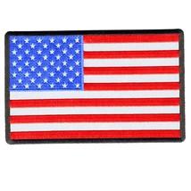 American Flag Reflective Patch Iron on (5&quot; Width x 3&quot; Height) - $10.99