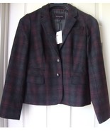 New Banana Republic Women&#39;s Plaid Wool Blend Academy Blazer Multi Color ... - $61.59