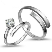 925 Sterling Silver Couple Ring Set Promise ring set His and Hers ring Couples - £38.93 GBP