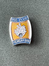 Vintage Small Orange &amp; Blue Enamel 200 Club Michigan BPA Bowling Lapel o... - £7.49 GBP