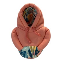 Puffin Drinkwear Hoodie Drink Holder – Peach with Tropical Leaf Pattern - $208.00 MXN