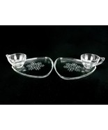 Indiana Glass Triangle Snack Plate &amp; Cup Sets, Snowflakes, Lot of 2, #SN... - $20.03 CAD