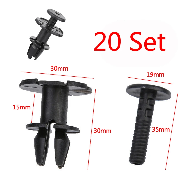 20Sets Car Exterior Side Sill Skirt Pin Spacer Clips For BMW 3 Series 31... - $13.96