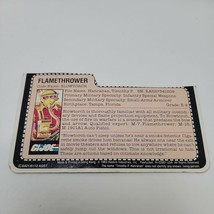 Vintage 1983 G.I. Joe Flamethrower *File Card Only* No Figure Arah Blowtorch - £6.91 GBP