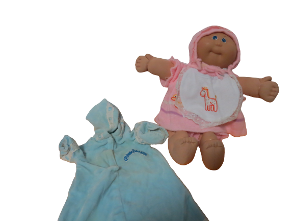 Cabbage Patch Kids 1978-1982 Baby Doll 15"L Blue Eyes W/Extra Night Gown - $14.85