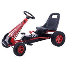 4 Wheels Kids Ride On Pedal Powered Bike Go Kart Racer Car Outdoor Play Toy-Red - £115.30 GBP