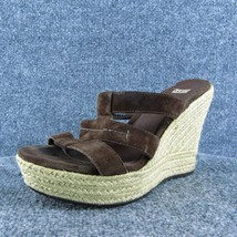 UGG Tawnie Espadrille Women Slide Sandal Shoes Brown Leather Size 7 Medium - £28.51 GBP