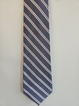 Cravate George grise/rose à rayures, 100 % soie - €8,59 EUR
