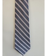 Cravate George grise/rose à rayures, 100 % soie - €8,59 EUR