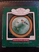 Hallmark 1988 Purple Finch Ornament 7th &amp; Final in Holiday Wildlife Series - £9.69 GBP