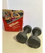 Vintage Vinyl Wilson Dumbbells (2) 2.5 Pound Set Condition Muscles - £14.63 GBP