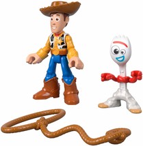 Toy Story 4 Woody &amp; Forky Figures &amp; Lasso | Fisher-Price Imaginext Disney Pixar - £7.86 GBP
