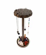 Crystal Pendulum Stand with Tray, Walnut Moon Phase Stone Jewelry Displa... - $29.60