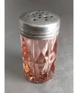 Lot (3) Pink Depression Glass Items:  Candle Holder, Salt Shaker, Doric ... - $24.40