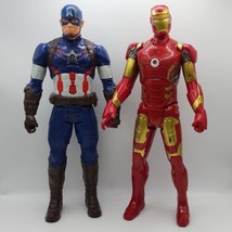 Hasbro 11.5&quot; Talking Action Figures - Captain America &amp; Ironman - Tested &amp; Works - £11.58 GBP