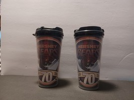 Hershey Bears 2008 Souvenir Travel Cups Mugs w/Lids 70th anniversary Pai... - $29.06 CAD