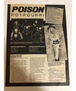 Poison 1990 Vintage Article Ephemera Bret Michaels CC Deville Ricky Rock... - $171.70 MXN