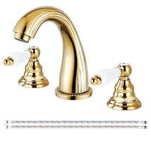 2-Handle 8 in. Widespread Bathroom Faucet Polished Gold 3 Hole with Pop-... - $70.26