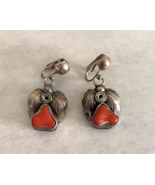 Fabulous Vintage Navajo Coral Sterling Silver Earrings Designer Augustin... - $3,078.24 MXN