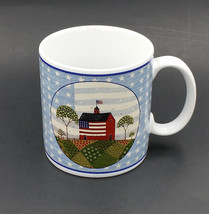 Warren Kimble Coffee Mug America The Beautiful Sakura 1999 Red Barn US F... - $10.99
