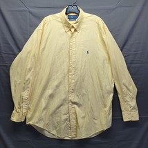 Polo Ralph Lauren Shirt Mens 16.5 34/35 Yellow Yarmouth Button Up Long Sleeve - £15.14 GBP
