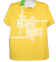 Hugo Boss Yellow White  Logo Design Cotton Men&#39;s T- Shirt Size 2XL - £93.22 GBP