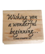 Stampin Up Rubber Stamp Wishing You a Wonderful Beginning Wedding Card M... - £3.18 GBP